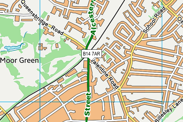 B14 7AR map - OS VectorMap District (Ordnance Survey) B14 7AR map - OS VectorMap District (Ordnance Survey)