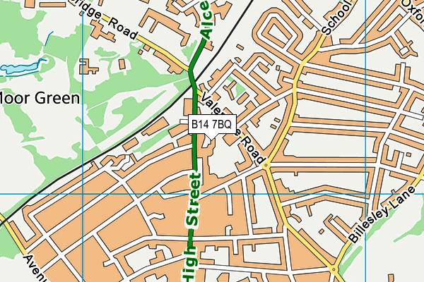 B14 7BQ map - OS VectorMap District (Ordnance Survey) B14 7BQ map - OS VectorMap District (Ordnance Survey)