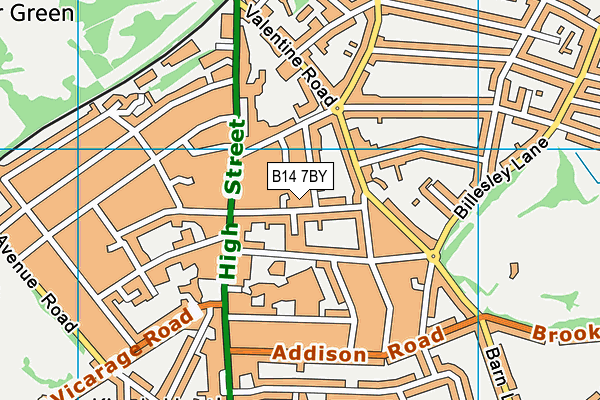 B14 7BY map - OS VectorMap District (Ordnance Survey) B14 7BY map - OS VectorMap District (Ordnance Survey)