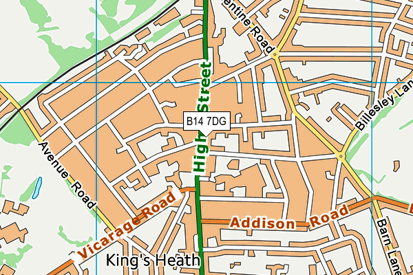 B14 7DG map - OS VectorMap District (Ordnance Survey) B14 7DG map - OS VectorMap District (Ordnance Survey)