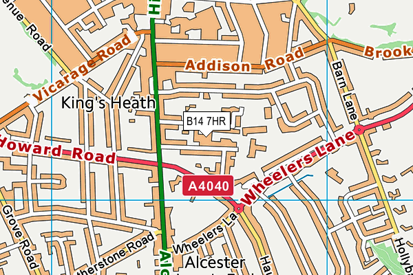 B14 7HR map - OS VectorMap District (Ordnance Survey) B14 7HR map - OS VectorMap District (Ordnance Survey)