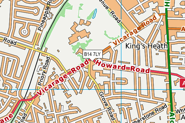 B14 7LY map - OS VectorMap District (Ordnance Survey) B14 7LY map - OS VectorMap District (Ordnance Survey)
