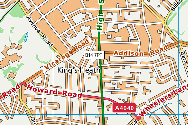 B14 7PT map - OS VectorMap District (Ordnance Survey) B14 7PT map - OS VectorMap District (Ordnance Survey)