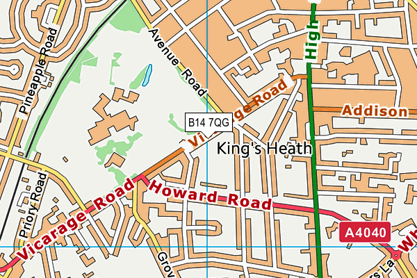 B14 7QG map - OS VectorMap District (Ordnance Survey) B14 7QG map - OS VectorMap District (Ordnance Survey)