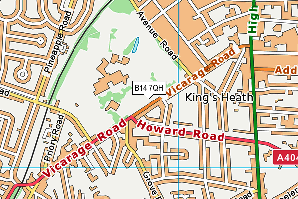 B14 7QH map - OS VectorMap District (Ordnance Survey) B14 7QH map - OS VectorMap District (Ordnance Survey)