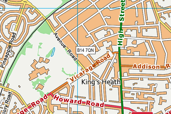 B14 7QN map - OS VectorMap District (Ordnance Survey) B14 7QN map - OS VectorMap District (Ordnance Survey)