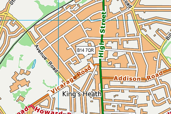 B14 7QR map - OS VectorMap District (Ordnance Survey) B14 7QR map - OS VectorMap District (Ordnance Survey)