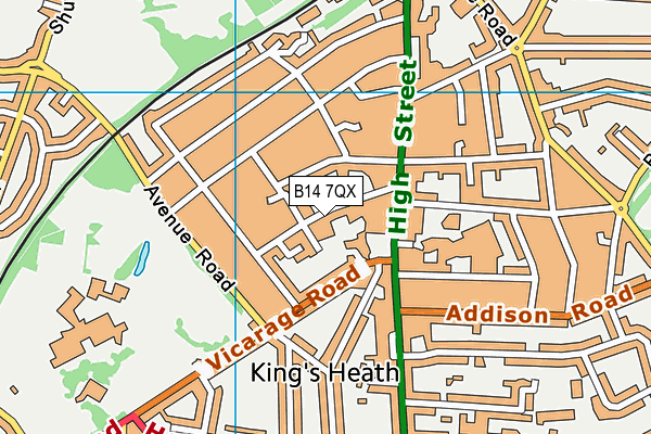 B14 7QX map - OS VectorMap District (Ordnance Survey) B14 7QX map - OS VectorMap District (Ordnance Survey)