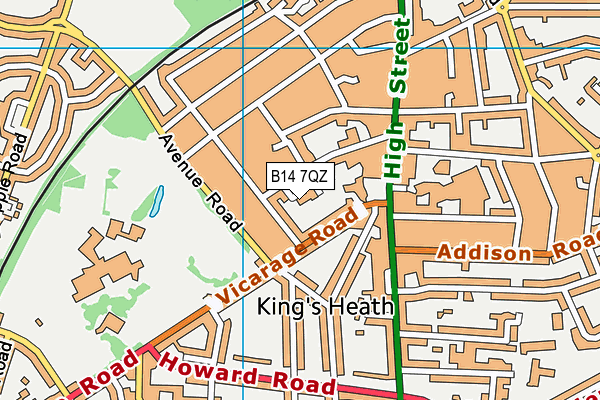 B14 7QZ map - OS VectorMap District (Ordnance Survey) B14 7QZ map - OS VectorMap District (Ordnance Survey)