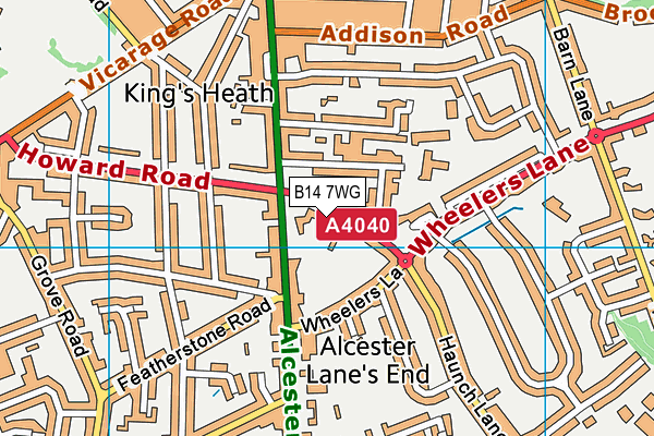 B14 7WG map - OS VectorMap District (Ordnance Survey) B14 7WG map - OS VectorMap District (Ordnance Survey)
