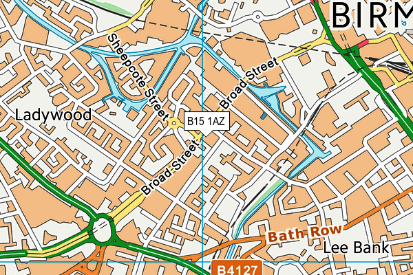 B15 1AZ map - OS VectorMap District (Ordnance Survey) B15 1AZ map - OS VectorMap District (Ordnance Survey)