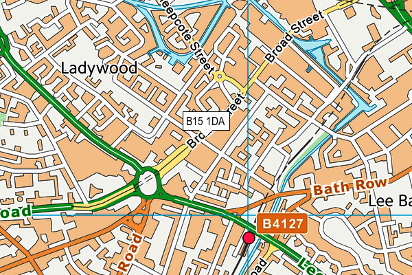 B15 1DA map - OS VectorMap District (Ordnance Survey)
