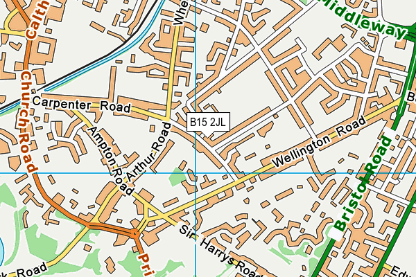 B15 2JL map - OS VectorMap District (Ordnance Survey) B15 2JL map - OS VectorMap District (Ordnance Survey)