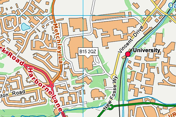 B15 2QZ map - OS VectorMap District (Ordnance Survey) B15 2QZ map - OS VectorMap District (Ordnance Survey)
