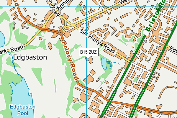 B15 2UZ map - OS VectorMap District (Ordnance Survey) B15 2UZ map - OS VectorMap District (Ordnance Survey)