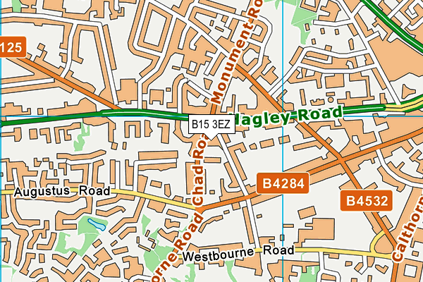 B15 3EZ map - OS VectorMap District (Ordnance Survey) B15 3EZ map - OS VectorMap District (Ordnance Survey)