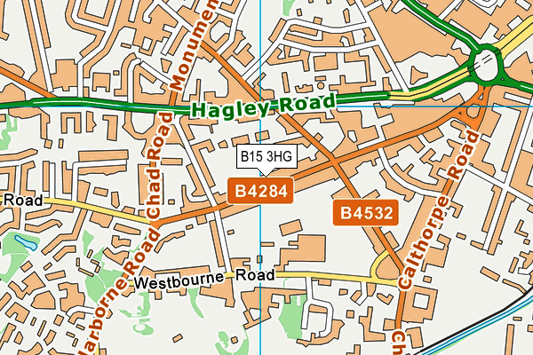 B15 3HG map - OS VectorMap District (Ordnance Survey) B15 3HG map - OS VectorMap District (Ordnance Survey)