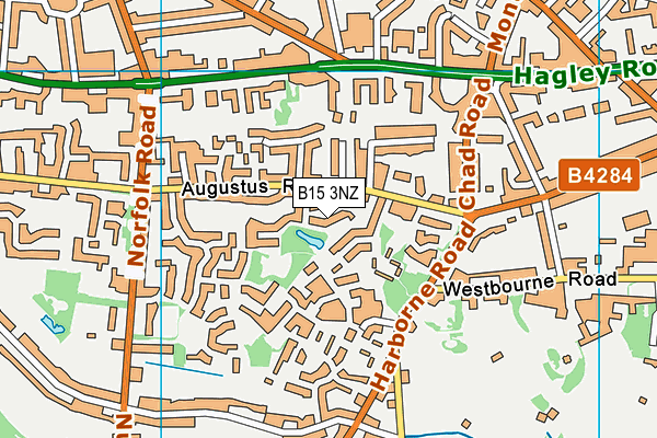 B15 3NZ map - OS VectorMap District (Ordnance Survey) B15 3NZ map - OS VectorMap District (Ordnance Survey)