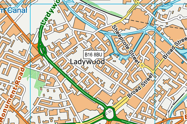 B16 8BU map - OS VectorMap District (Ordnance Survey)