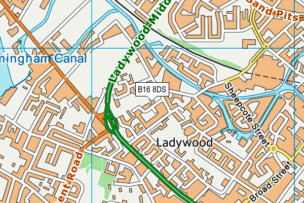 B16 8DS map - OS VectorMap District (Ordnance Survey)