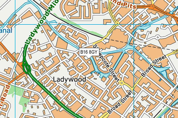B16 8GY map - OS VectorMap District (Ordnance Survey)
