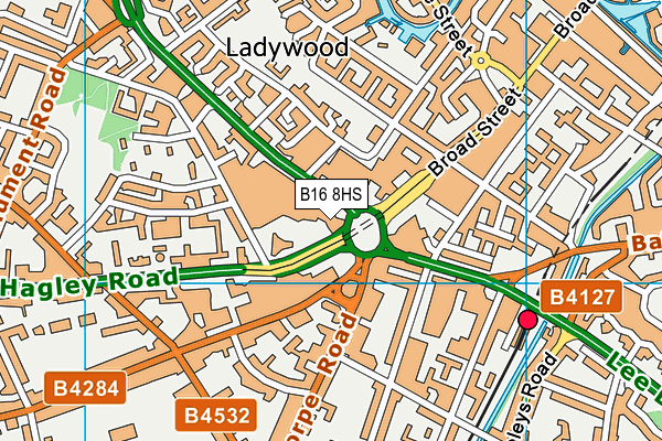 B16 8HS map - OS VectorMap District (Ordnance Survey)