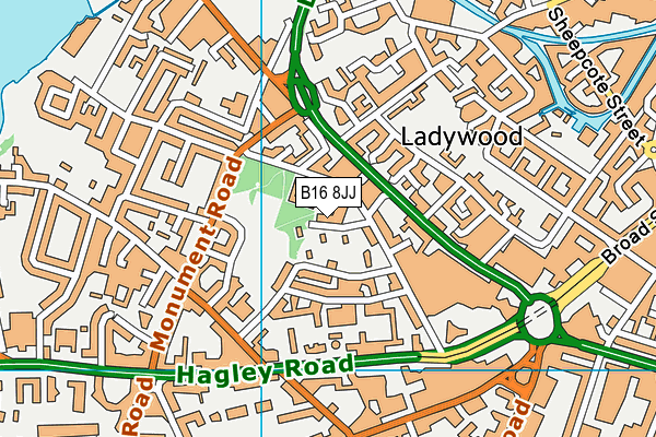 B16 8JJ map - OS VectorMap District (Ordnance Survey) B16 8JJ map - OS VectorMap District (Ordnance Survey)