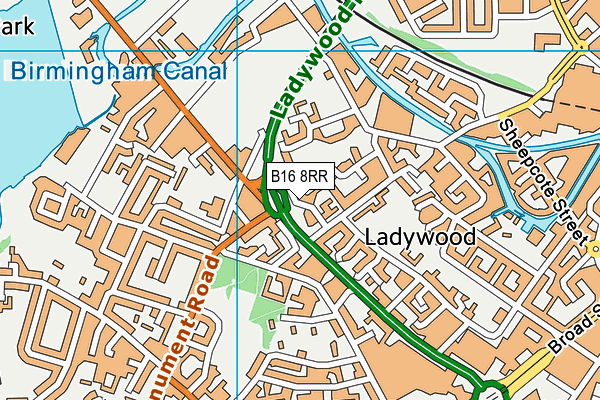 B16 8RR map - OS VectorMap District (Ordnance Survey)
