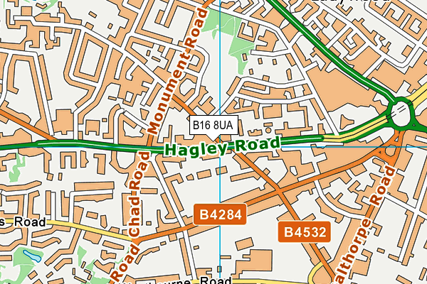 B16 8UA map - OS VectorMap District (Ordnance Survey)