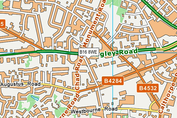 B16 8WE map - OS VectorMap District (Ordnance Survey) B16 8WE map - OS VectorMap District (Ordnance Survey)