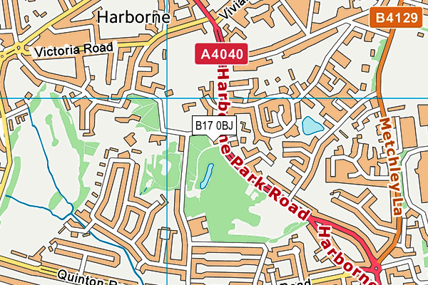 B17 0BJ map - OS VectorMap District (Ordnance Survey)