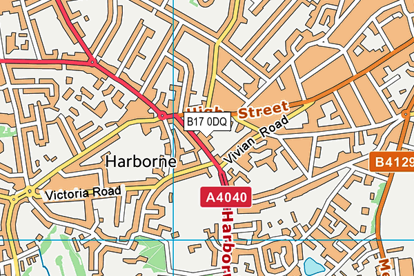 B17 0DQ map - OS VectorMap District (Ordnance Survey) B17 0DQ map - OS VectorMap District (Ordnance Survey)