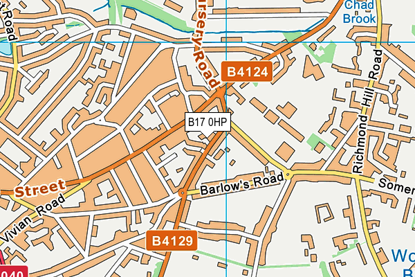 B17 0HP map - OS VectorMap District (Ordnance Survey) B17 0HP map - OS VectorMap District (Ordnance Survey)