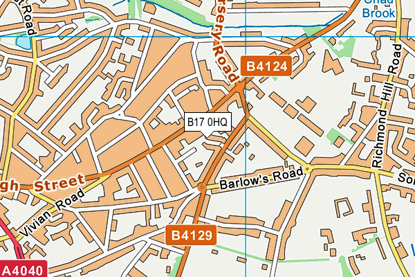 B17 0HQ map - OS VectorMap District (Ordnance Survey) B17 0HQ map - OS VectorMap District (Ordnance Survey)