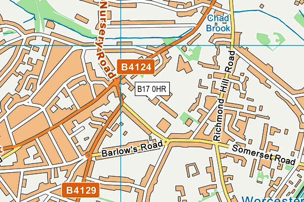 B17 0HR map - OS VectorMap District (Ordnance Survey) B17 0HR map - OS VectorMap District (Ordnance Survey)