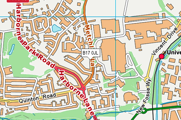 B17 0JL map - OS VectorMap District (Ordnance Survey) B17 0JL map - OS VectorMap District (Ordnance Survey)