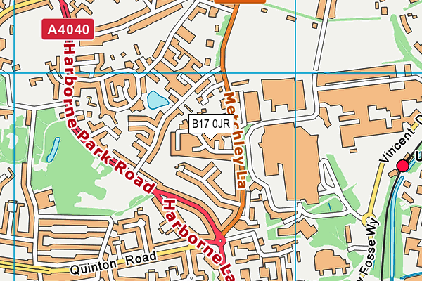 B17 0JR map - OS VectorMap District (Ordnance Survey) B17 0JR map - OS VectorMap District (Ordnance Survey)