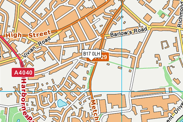 B17 0LH map - OS VectorMap District (Ordnance Survey) B17 0LH map - OS VectorMap District (Ordnance Survey)