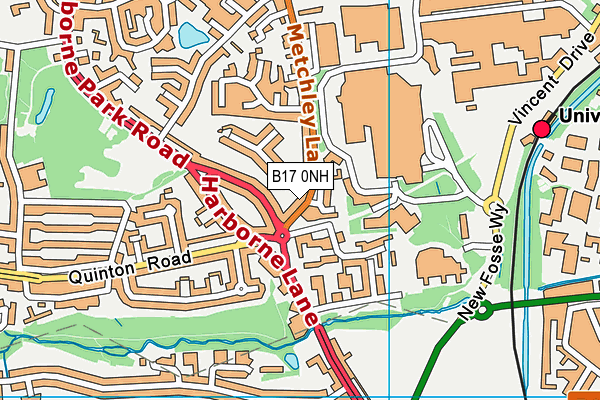 B17 0NH map - OS VectorMap District (Ordnance Survey) B17 0NH map - OS VectorMap District (Ordnance Survey)