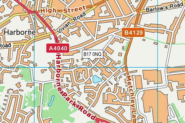 B17 0NQ map - OS VectorMap District (Ordnance Survey) B17 0NQ map - OS VectorMap District (Ordnance Survey)
