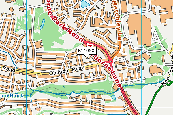 B17 0NX map - OS VectorMap District (Ordnance Survey) B17 0NX map - OS VectorMap District (Ordnance Survey)