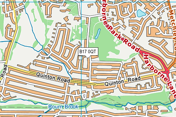 B17 0QT map - OS VectorMap District (Ordnance Survey)
