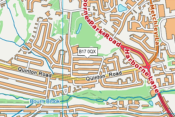 B17 0QX map - OS VectorMap District (Ordnance Survey)