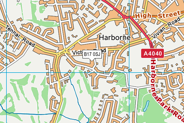 B17 0SJ map - OS VectorMap District (Ordnance Survey) B17 0SJ map - OS VectorMap District (Ordnance Survey)