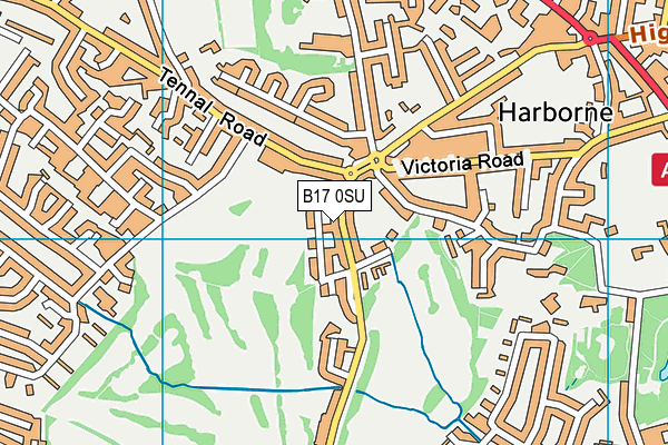 B17 0SU map - OS VectorMap District (Ordnance Survey) B17 0SU map - OS VectorMap District (Ordnance Survey)