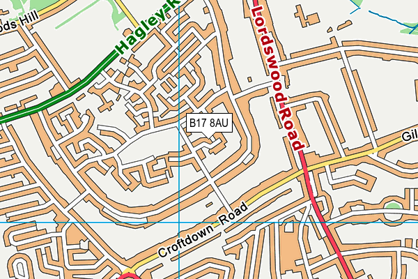 B17 8AU map - OS VectorMap District (Ordnance Survey) B17 8AU map - OS VectorMap District (Ordnance Survey)