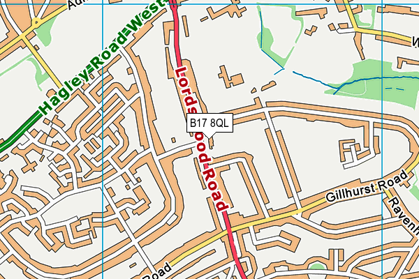 B17 8QL map - OS VectorMap District (Ordnance Survey) B17 8QL map - OS VectorMap District (Ordnance Survey)