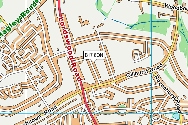B17 8QN map - OS VectorMap District (Ordnance Survey)