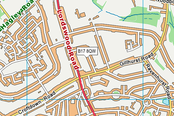 B17 8QW map - OS VectorMap District (Ordnance Survey) B17 8QW map - OS VectorMap District (Ordnance Survey)