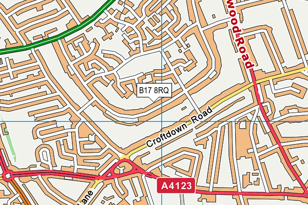 B17 8RQ map - OS VectorMap District (Ordnance Survey)